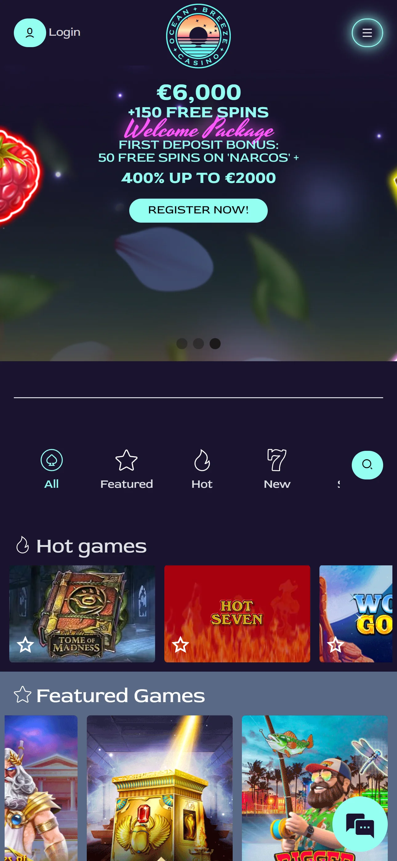 Ocean Breeze Casino — mobiel